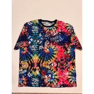 Fresh Prints of Bel Air Men's Tye Dye Graffiti Print T-Shirt Size 3XL Multicolor